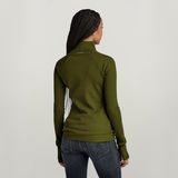 G-STAR Outlet Top Slim Rib Mock Verde