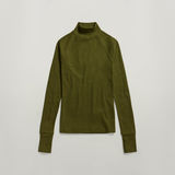 G-STAR Outlet Top Slim Rib Mock Verde