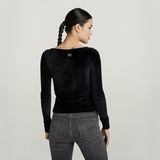 G-STAR Outlet Cut-Out Slim Boatneck Top Black