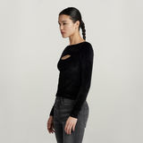 G-STAR Outlet Cut-Out Slim Boatneck Top Black