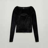 G-STAR Outlet Cut-Out Slim Boatneck Top Black
