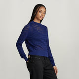 G-STAR Outlet Jersey Pointelle Text Knitted Azul intermedio