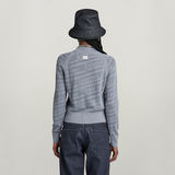 G-STAR Outlet Pointelle Text Knitted Sweater Grey