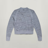 G-STAR Outlet Pointelle Text Knitted Sweater Grey