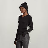 G-STAR Outlet Hooded Slim Knitted Sweater Black