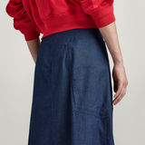 G-STAR Outlet A-Line Long Wrap Skirt Dark blue