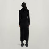 G-STAR Outlet Velvet Slit Dress Black