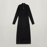 G-STAR Outlet Velvet Slit Dress Black