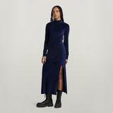 G-STAR Outlet Velvet Slit Dress Dark blue