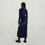 G-STAR Outlet Velvet Slit Dress Dark blue