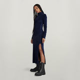 G-STAR Outlet Velvet Slit Dress Dark blue