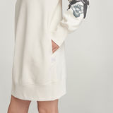 G-STAR Outlet Vestido Sudadera Loose Graphic Beige