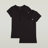 G-STAR Outlet Slim V-Neck Top 2-Pack Black