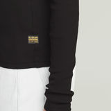 G-STAR Outlet Camiseta Deep V Henley Slim Negro