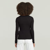 G-STAR Outlet Camiseta Deep V Henley Slim Negro