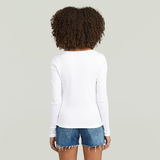 G-STAR Outlet Deep V Henley Slim Top White