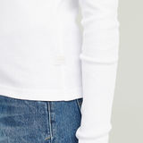 G-STAR Outlet Deep V Henley Slim Top White
