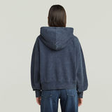 G-STAR Outlet Sudadera efecto lavado con capucha A-Line Script Azul oscuro