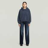 G-STAR Outlet Sudadera efecto lavado con capucha A-Line Script Azul oscuro