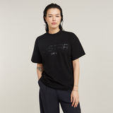G-STAR Outlet Shiny Print Loose Top Black