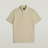 G-STAR Outlet Chest Logo Striped Polo Beige