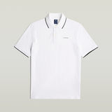 G-STAR Outlet Chest Logo Striped Polo White