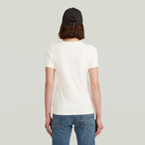 G-STAR Outlet Statement Chest Logo Optic Slim Top Beige