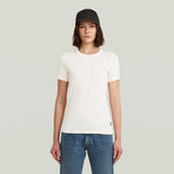 G-STAR Outlet Statement Chest Logo Optic Slim Top Beige