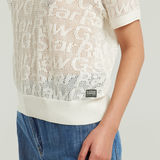G-STAR Outlet Pointelle Lightweight Knitted Polo White