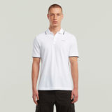 G-STAR Outlet Chest Logo Striped Polo White