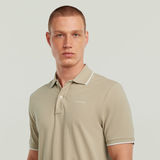 G-STAR Outlet Chest Logo Striped Polo Beige