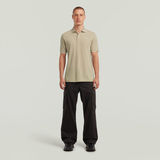 G-STAR Outlet Chest Logo Striped Polo Beige