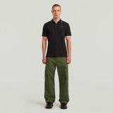 G-STAR Outlet Chest Logo Striped Polo Black