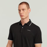 G-STAR Outlet Chest Logo Striped Polo Black