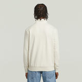 G-STAR Outlet Placa Half Zip Sweater Label Blanco