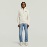 G-STAR Outlet Placa Half Zip Sweater Label Blanco