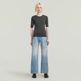 G-STAR Outlet Camiseta lavada A-Line Slim Rib Negro