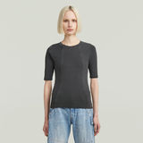G-STAR Outlet Camiseta lavada A-Line Slim Rib Negro