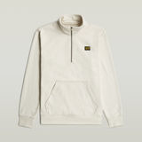 G-STAR Outlet Placa Half Zip Sweater Label Blanco