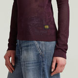 G-STAR Outlet Pointelle Slim Polo Knit Red