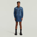 G-STAR Outlet Vestido camisero con cuello vaquero para niña Azul intermedio