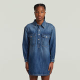 G-STAR Outlet Vestido camisero con cuello vaquero para niña Azul intermedio