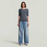 G-STAR Outlet Camiseta lavada A-Line Slim Rib Azul oscuro