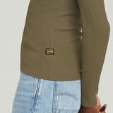 G-STAR Outlet Slim Rib V-Neck Top Green