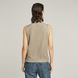 G-STAR Outlet Washed Lightweight Zip Knitted Top Beige