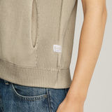 G-STAR Outlet Washed Lightweight Zip Knitted Top Beige