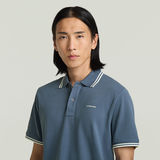 G-STAR Outlet Polo Chest Logo Striped Azul intermedio
