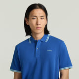 G-STAR Outlet Chest Logo Striped Polo Medium blue