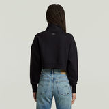 G-STAR Outlet Cropped Half Zip Loose Sweater Black