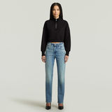 G-STAR Outlet Cropped Half Zip Loose Sweater Black